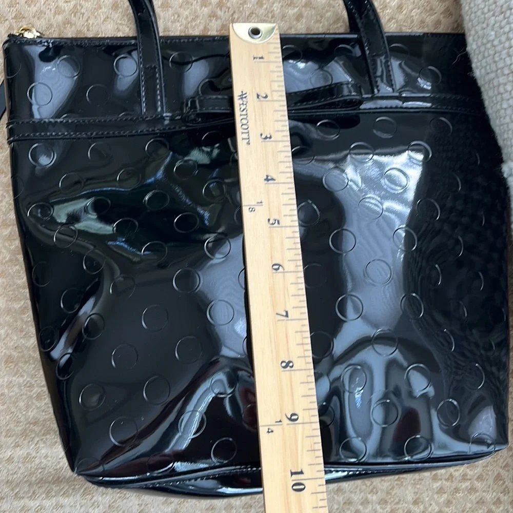 Kate Spade Patent Leather Polka Dot Medium Zipper Tote